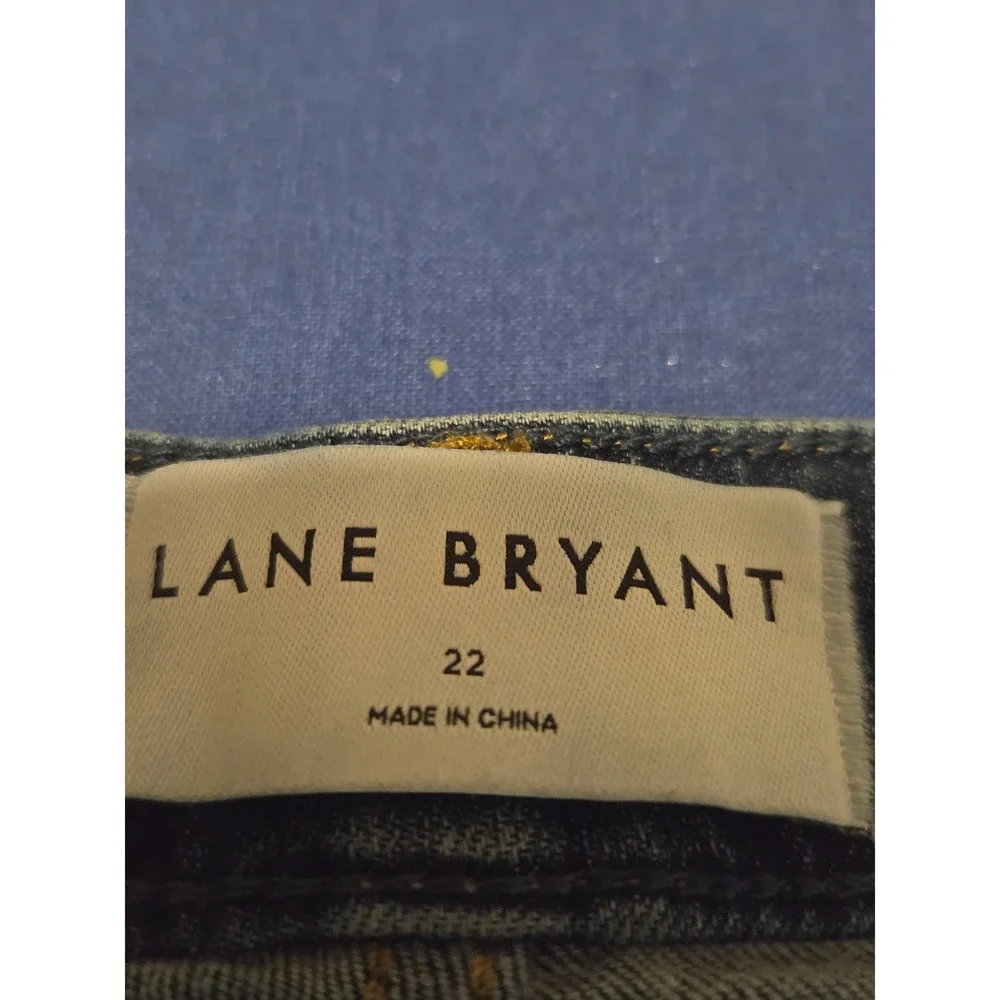 Lane Bryant Signature Fit Mid-Rise Boyfriend Embellished Cuff Jeans Blue 22 - Picture 6 of 8